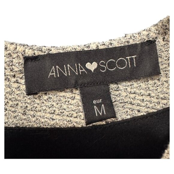 Anne Scott speckled beige with a diagonal swath of black faux leather material M - Picture 3 of 5